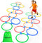 Hopscotch Rings, 2-Set 20 Round Hoops (11-inch) + 30 Connectors, Agility Rings