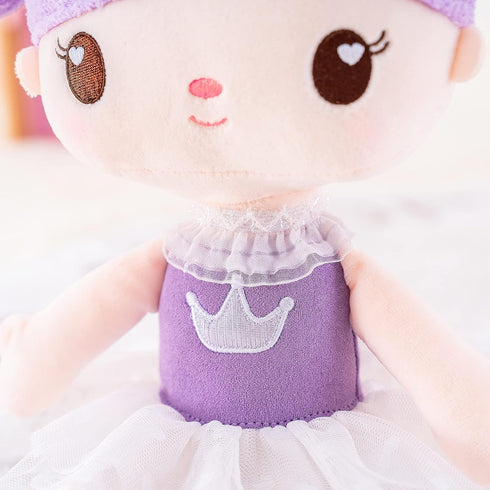 Gloveleya 14" Plush Candy Princess Doll, Purple Baby Doll Girls Gifts with Gift Bag