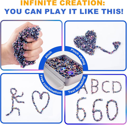 Levuicxk 580PCS Magnetic Fidget Toys for Adults Magnet Fidget, Magnetic Balls, Beads, Rocks & Ferrite Putty Stress