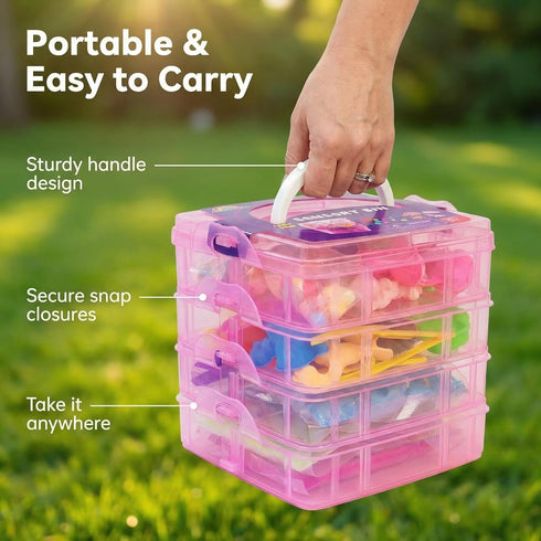 3 4 5 6 7 8+ Stackable Sensory Bin, Unicorn & Pet Sensory Sand, Unicorn and Pet Sandbox with Play Sand for Toddlers