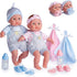 Berenguer Boutique 30050 TWINS - 15” Soft Body Baby Dolls - 12 Piece Gift Set with Open/Close Eyes