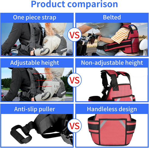PCCIZU Adjustable Harness, Prevent Passengers from Falling for ATV,Snowmobile,Black