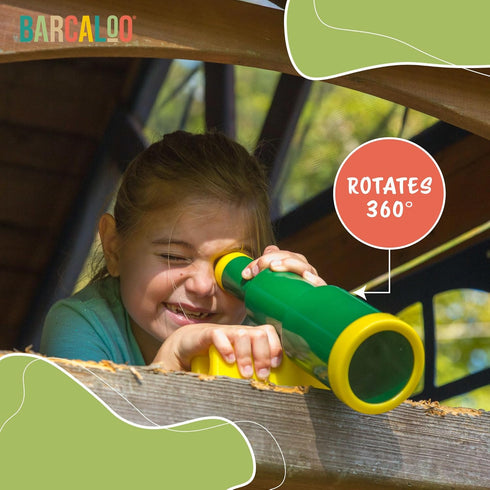 Barcaloo Playground Equipment Bundle Set - Kids Pirate Telescope, Steering Wheel & Flags for Backyard Swing Set