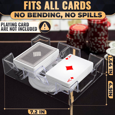 360 2 Playing Cards Holder Rotating Compact Plastic Playing Card Tray for Easy Access Decks with Smooth Rotation |