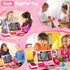 Playset, Kids Cash Register Toy Toddler Prentend Play Store with Real Calculator Cash Register with Scanner/Credit
