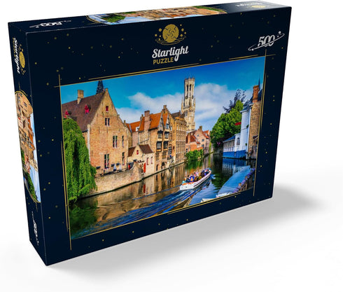 MyPuzzle Historical City Center with Canal in Bruges - Premium 500 Piece Jigsaw Puzzle for Adults