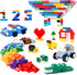 burgkidz Building Bricks, 568 Pieces Classic Building Blocks with Wheels, Door, Window, Storage Box, STEM Educational