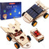 2 in 1 Science Experiment Kits for Kids - DIY Building Remote Control Solar Car Model Kit, 3D Puzzles Wooden Motor Set,
