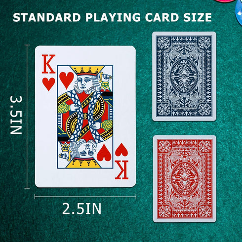 32 Pack,Standard FURWEY Playing Cards Index,Red and Blue Backs,Large Digital Printing is Easy to Read,BlackjackEuchre