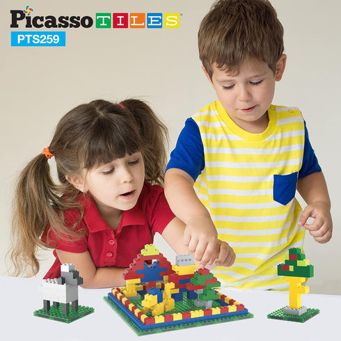 PicassoTiles 259pcs Magnetic Brick Tile Building Block Combo Set, Compatible with Other Tiles for Ages 3+