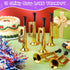 Poen 12 Pcs Mini Metallic Trumpet Toy Set, 7 Inch Plastic Noise Makers for Kids Events & Music Class (Gold)