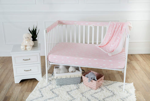 28" 52", Cozy 3D American Baby Company Heavenly Soft Chenille Fitted Crib Sheet x Warm and Neutral Chenille Sheet, Pink