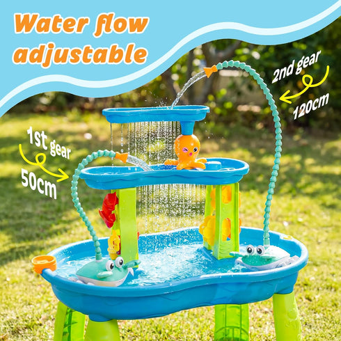 TENGIZUOHZ 5400mAh 1-3 8Hrs IP67 3 2 Settings Water Table Pump, Rechargeable Crab Water Pump Toy for Kids age with Play