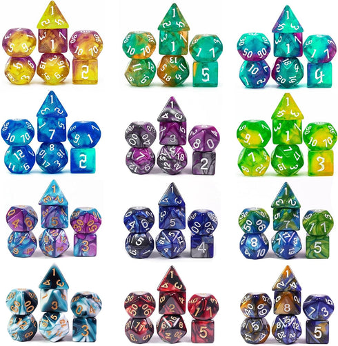 DND Dice Sets - 175Pcs Polyhedral D&D Dice with 4 Leather Bags for Role-Playing Games (25 Sets)