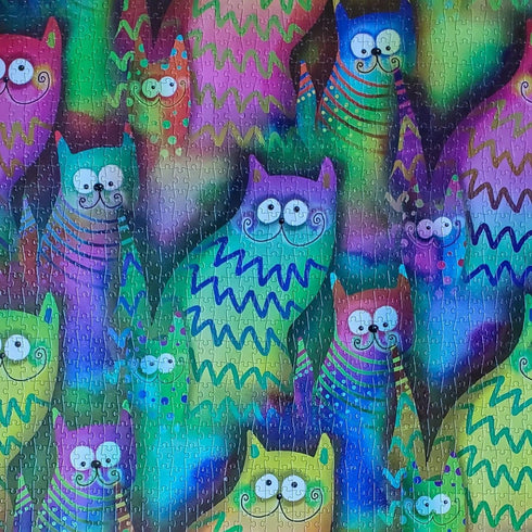 Better Me Funky Felines - Square 1000 Piece Puzzle - Funny & Colorful Cat Puzzles for Adults