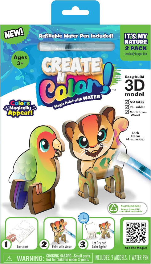 Magic Paint with Water, Mess Free Kids Painting Set, Craft Kit with All Supplies Included (Its My Nature)