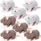 Honoson 8 Pcs Realistic Rat Plush Stuffed Animals, 7 Inch Brown & Gray Mouse Plushies for Party Favors