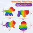 only U Set, Set 4 Pack Animals Pop Fidget Toys Silicone Rainbow Dinosaur Popper Fidget for Children, Sensory Squeeze