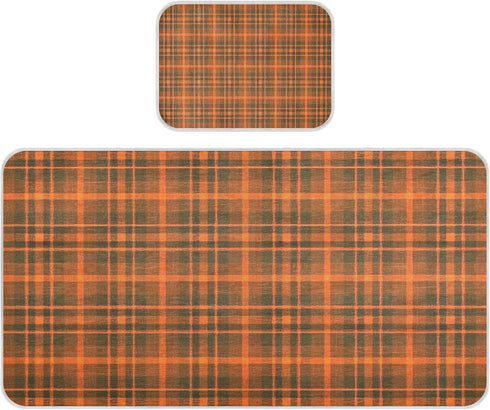 SyXIOP Vintage Buffalo Plaid Checked Wine Red Cooling Baby Waterproof Crib Mattress Cover