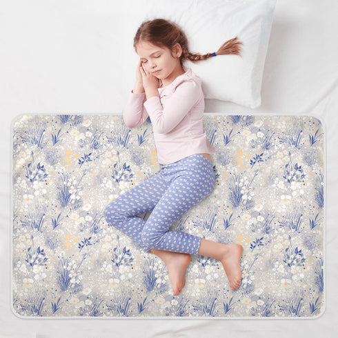 siphylline 52" 34" Blue-Flowers Extra Large Resuable Toddler Mattress Pads Soft Absorbent Flat Crib Pads Changing