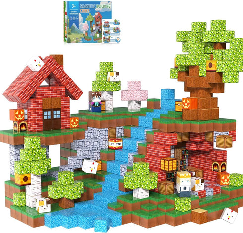 200PCS Magnetic Building Blocks for Kids, Magnet Cubes STEM Educational Magnet Stacking