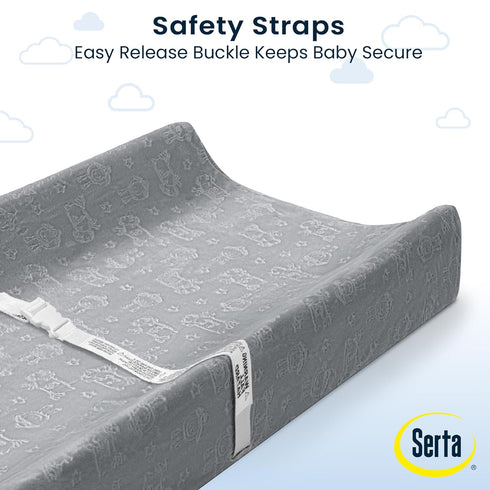 Serta Perfect Sleeper Grey Changing Pad with Plush Cover Set
