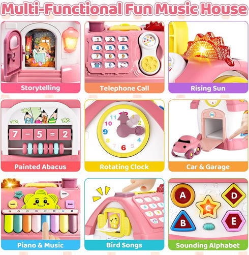1 8 1 1 2 12-18 1-3 Baby Toys for Year Old Girl Gifts: in Toddler Learning Musical House for Yr Girl and Boy, First