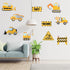 DISHIDIANZI 10 Pcs Construction Themed Party Cardboard Cutout Porch Banner Sign Decoration Supplies for Kids Baby