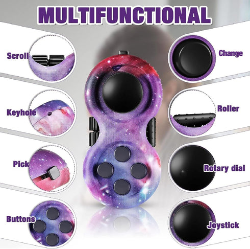 2 Skylety Pcs Fidget Toys for Adults Controller Fidget Pad Stress Relief Cube Clicker Game Controller Sensory