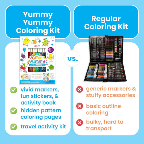 Yummy Yummy 10 100 30 Set Ooly Coloring Kit Includes Lightly Scented Markers, Over Scented Stickers, and Pages