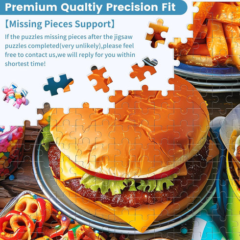 VOLUVOLU 500 500 20.5x15 Piece Puzzle for Adults, Hamburger Jigsaw Puzzles, Youths Favorite Foods Puzzles Pieces