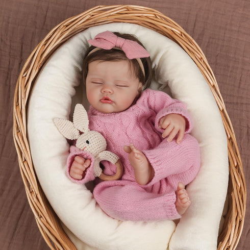 18-Inch 3+ WOOROY Realistic Reborn Baby Dolls Real Life Sleeping Newborn Girl, Lifelike Doll with Weighted Soft Body
