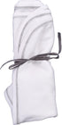Organic Grey Baby Blanket - Swaddle - White with Gray Stitching Detail