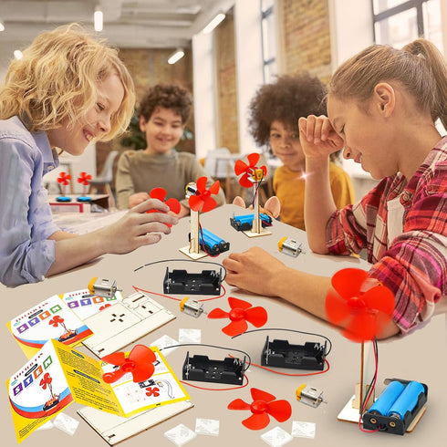 6 8-12, 8-10 STEM Science Kits for Kids Age STEM Building Toys for Year Girls Boys Wood Crafts, Electric Fan