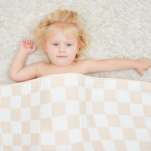 Ultra Soft Muslin Baby Blanket, Viscose from Bamboo, Versatile Swaddle and Bed Blanket for Babies, Toddlers, Boys, and