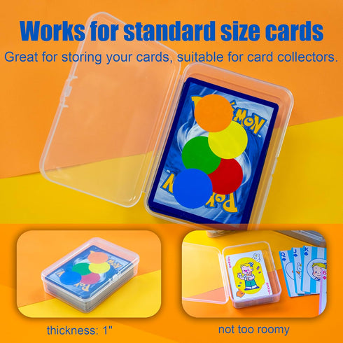 8 (8 JINUPHION Pcs Playing Card Case, Small Clear Box, Plastic Deck Box, Card Deck Holder, Game Card Storage Organizer