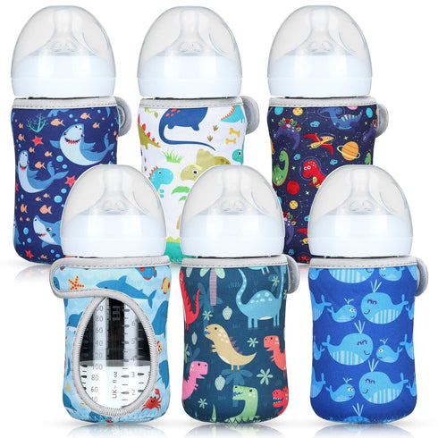 Irenare 6 Pieces 8 oz Glass Baby Bottles Sleeve Covers Bulk Neoprene