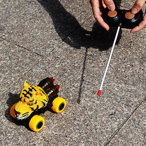 Tipmant Cute RC Car: Remote Control Vehicle Toys for Kids, Realistic Animal Birthday Gifts (Yellow Tiger)