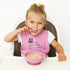 PrimaStella Unbreakable Silicone Non-Slip Bowl and Chew Spoon Set for Babies and Toddlers (Purple)