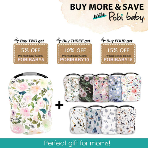 Pobi Baby Premium Multi-Use Cover - Nursing, Car Seat, Shopping Cart, High Chair, and Breastfeeding Cover - Ultra-Soft
