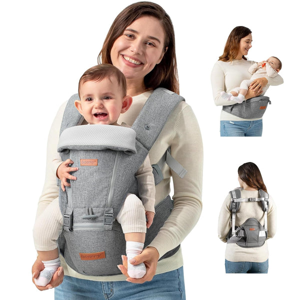besrey Ergonomic Baby Carrier with Hip Seat, No Back Pain Support, Breathable
