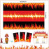 Tegeme Fire Tablecloths Firefighter Party Supplies, Flame Plastic Table Covers Rectangle Tablecloths for School Picnic