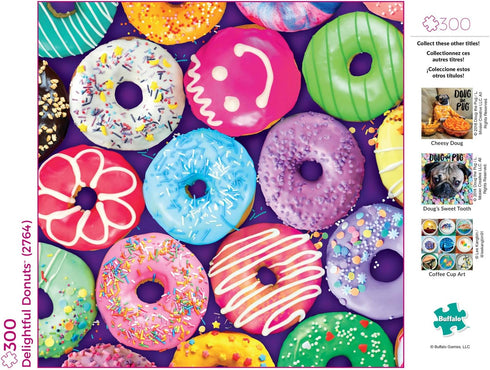 Buffalo Games Delightful Donuts 300 Large Piece Jigsaw Puzzle, Multicolor, 18"L x 18"W