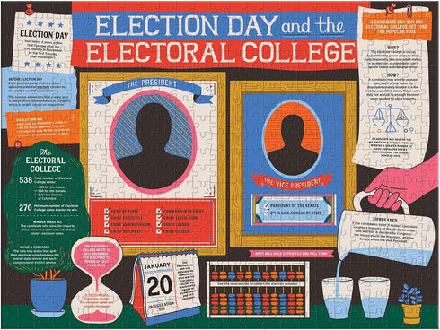 Galison How to Become President of The United States - 500 Piece Double Sided Caitlin Keegan Puzzle