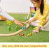 4 Pieces Wooden Car Ramp Race Track Toys for Ages 1-3, Mini Cars Play Set
