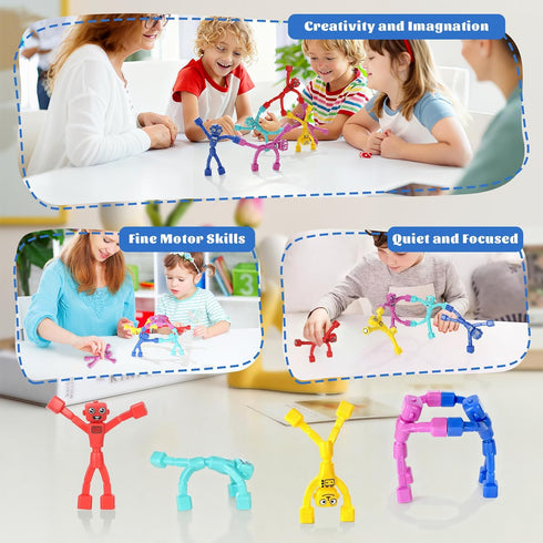 5PCS Mruikeny Magnetic Robot Men Travel Toys, Magnetic People Sensory Fidget Toys for Toddlers Kids Adults Airplane Car