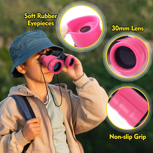 Kids Binoculars for Ages 3-12, Outdoor Gifts Toys for Bird Watching and Exploration