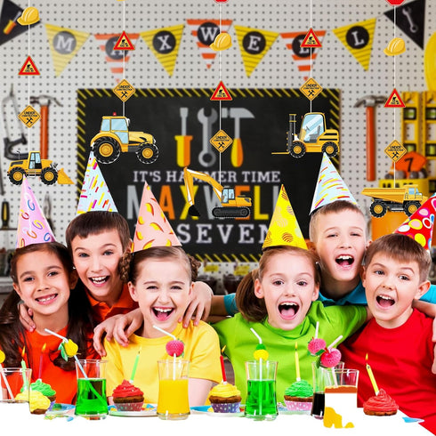 Construction Birthday Banners Construction Birthday Party Supplies Construction Paper Garlands Vehicle Truck Hanging