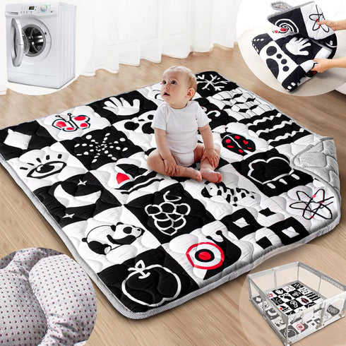Baby Play Mats for Floor, Upgraded Thick Soft 50x50 Playpen Mat, Anti-Slip