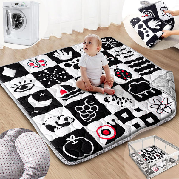 Baby Play Mats for Floor, Upgraded Thick Soft 50x50 Playpen Mat, Anti-Slip